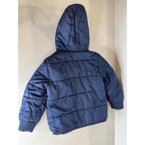 Nautica Boys Navy Blue Puffer Jacket Orange Fleece Lined Hooded 3T NSFD M09D-416 - Picture 7 of 8